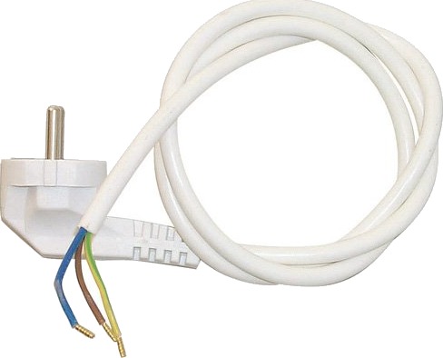 Nettkabel 3G1.0mm² jordet støpsel 3m – Hvit – Malmbergs