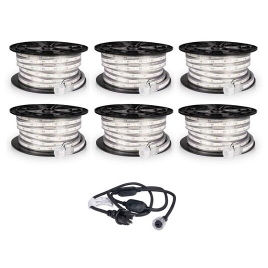 Agge LED Stripe 230V 1500 lm/m 15 m Med Strømledning Og 5 Skjøteledninger