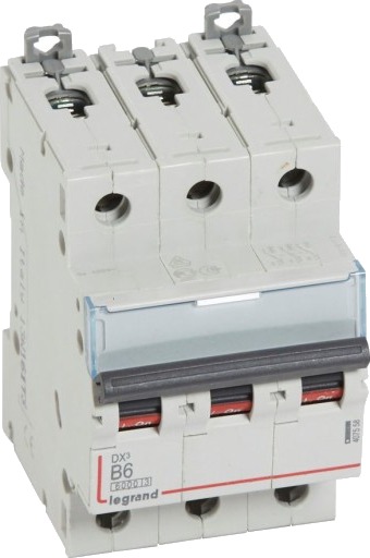 Legrand DX3 MCB automatsikring B6 3P 3M 6/10kA