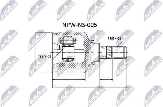 Nty Drivknute drivaksel NTY NPW NS 005