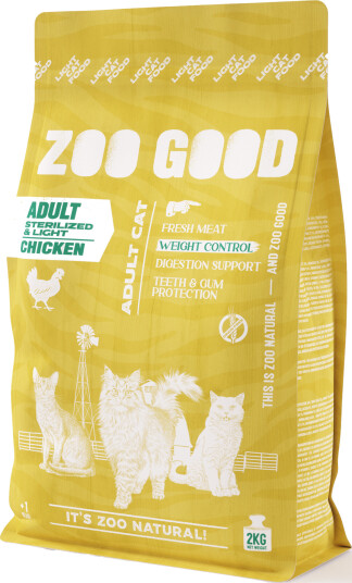 Kornfri kylling Adult Vekttap 2 kg - Sterilisert Kattemat fra Zoo Good Kornfri kylling Adult Vekttap 2 kg - Sterilisert Kattemat fra Zoo Good