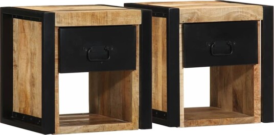  Nattskap 2 stk 40x35x40 cm grovt heltre mangotre