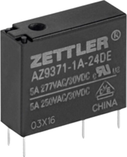 Zettler Electronics Az9371 1A 12De Printrelé 12 V/Dc 5 A 1 X Sluttekontakt