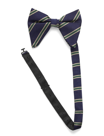 An Ivy Striped Oversized Bow Tie Navy ONE SIZE An Ivy Striped Oversized Bow Tie Navy ONE SIZE