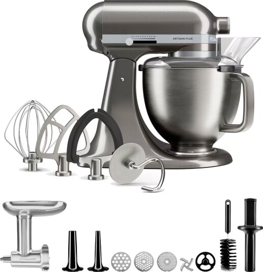 KitchenAid Artisan Plus 4,7 l med kjøttkvern – Medallion Silver