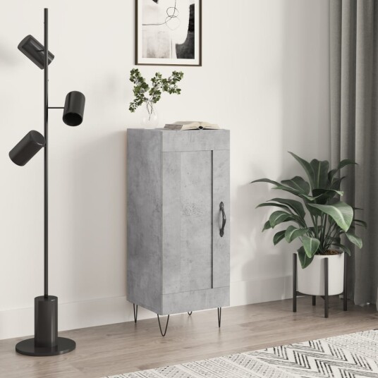 vidaXL Skjenk betonggrå 34,5x34x90 cm konstruert tre vidaXL Skjenk betonggrå 34,5x34x90 cm konstruert tre