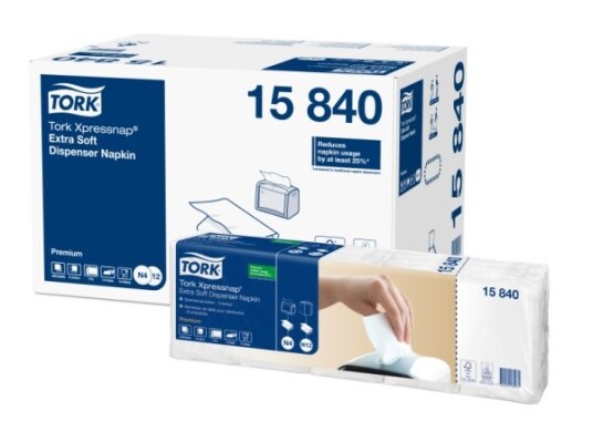 Serviet Tork N4 Xpressnap® Extra Soft Premium Interfold 2-Lags 4-Fold 8 Pakker X 500 Stk.
