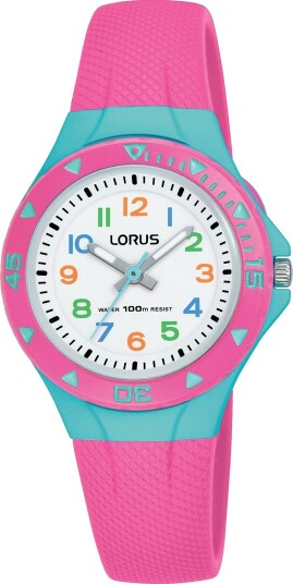 Lorus Lorus Barneklokke med stålkasse og rosa silikonrem