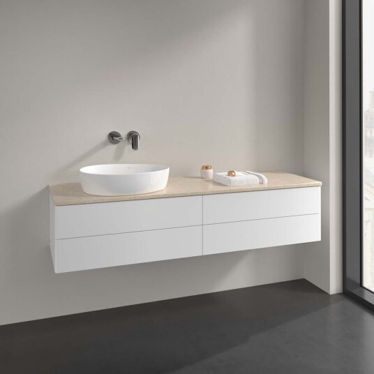 Villeroy & Boch Antao Servantskap med 4 skuffer 160x50x36 cm m/lys Hvit Matt/Crème