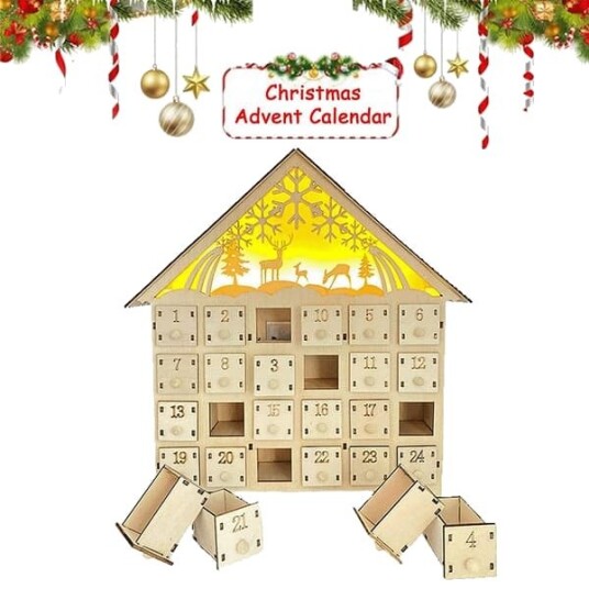 Adventskalender i tre jule reinsdyr nedtelling feriegaver med 24 bokser hjemmeinnredning