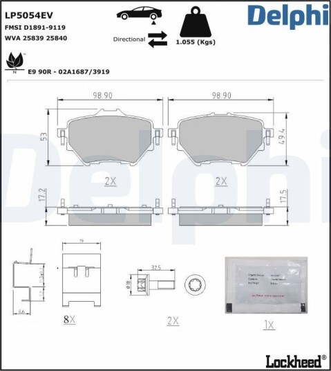 DELPHI LP5054EV Bremseklosser