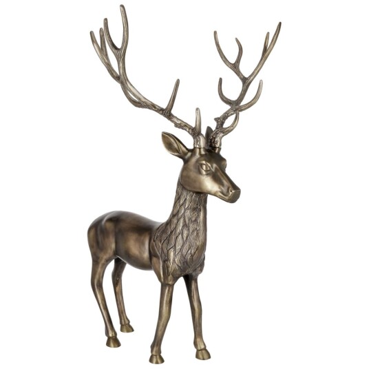  Dekorativ hjort Deer XL 43x81.5x56 cm BxHxD Gullfarge