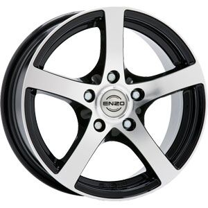 Enzo YLA Black Polished Trailer 5.5x14 5x112 ET30 B70.1