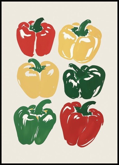 Colorful Bell Peppers Art Plakat Plakat / 40x50cm Colorful Bell Peppers Art Plakat Plakat / 40x50cm