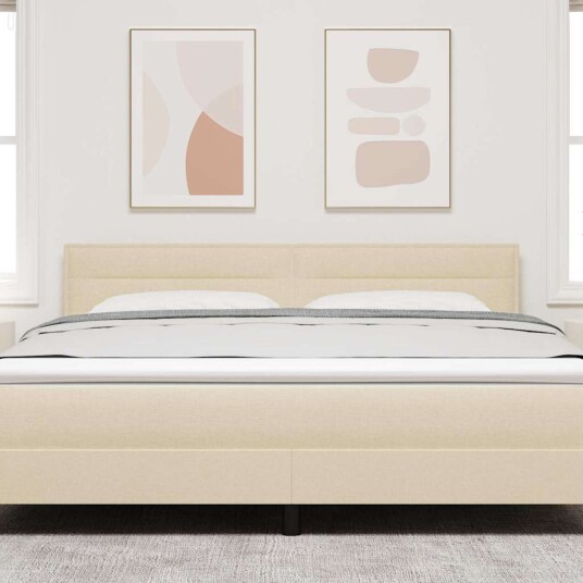 LED Hodegavl Linjer Design Krem 90 cm Stoff