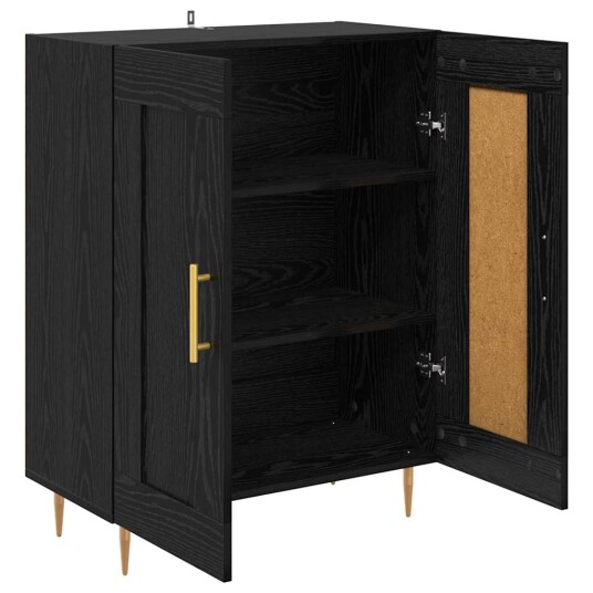 Serviesskap Svart Eik 69,5 x 34 x 90 cm Ingeniørtre og jern Serviesskap Svart Eik 69,5 x 34 x 90 cm Ingeniørtre og jern