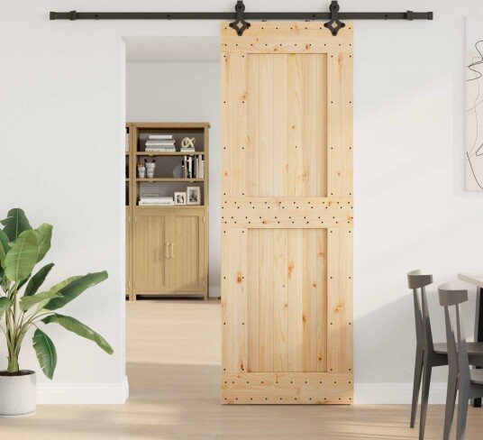 vidaXL Skyvedør NARVIK Naturlig og svart 80 x 210 cm (213,5 cm) vidaXL Skyvedør NARVIK Naturlig og svart 80 x 210 cm (213,5 cm)