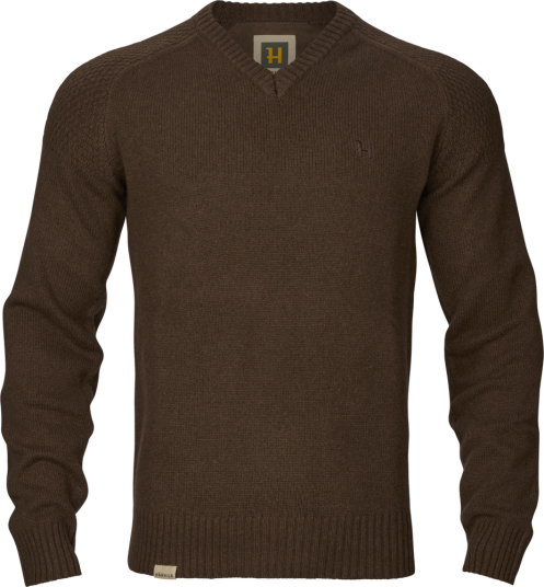Härkila Vincent Merino V Neck genser Herre Demitasse brown L Härkila Vincent Merino V Neck genser Herre Demitasse brown L