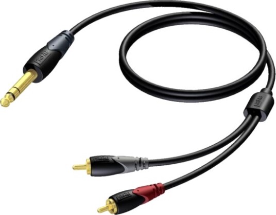 Procab Cla719/1.5 6.35Mm Hankjønn 2 X Rca Hankjønn 1,5 M Sort Grå Rød