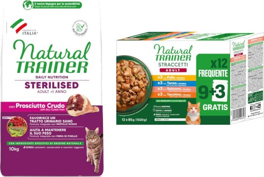 Natural Trainer Sterilised Skinke Tørrfôr 10 kg