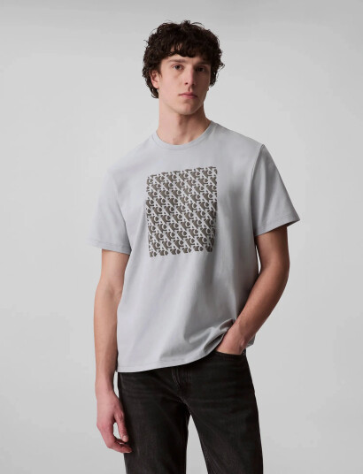 Calvin Klein Jeans Ss 20S Ck Macro Aop Puff Graphic - Grey - XS