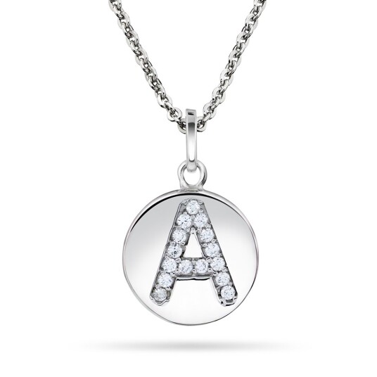Pan Jewelry Anheng i sølv med zirkonia bokstav A Pan Jewelry Anheng i sølv med zirkonia bokstav A