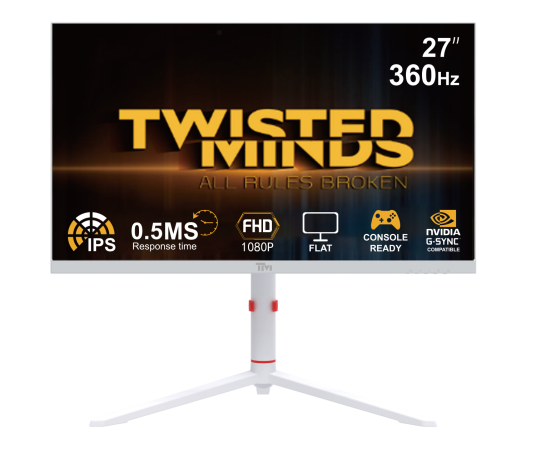 Twisted Minds Arctic Pro Series 27" FHD Gaming Monitor 360Hz - Hvit Twisted Minds Arctic Pro Series 27" FHD Gaming Monitor 360Hz - Hvit