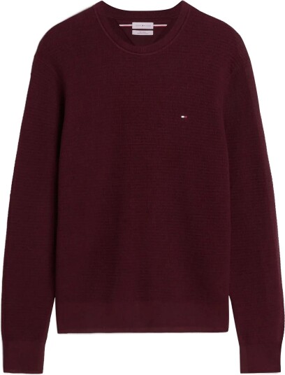 Tommy Hilfiger Pima Ctn Cash Structure Crewneck Burgundy XL