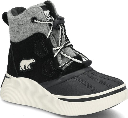 Sorel Little Kids Out N About Iv Chillz Wp BLACK CHALK 28
