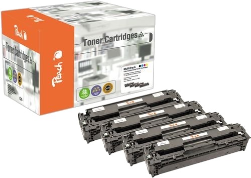 Peach-tonerkassetter som passer Nr. 125A lasertoner multipakke svart/c/m/gul for HP