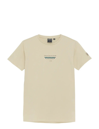 Indian Blue Jeans T Shirt Chest Print Cream 110 Indian Blue Jeans T Shirt Chest Print Cream 110