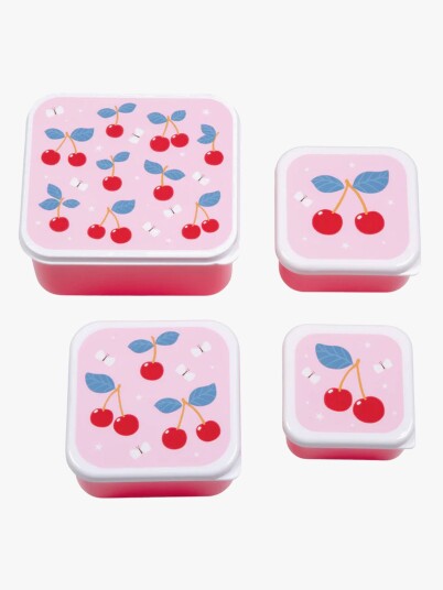 A Little Lovely Company Cherries Lunch & Snack Box Set