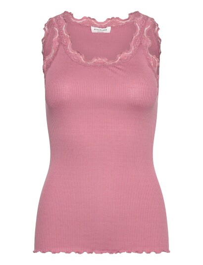 Rosemunde Rwbabette Silk Sl U Neck Long Lace   Pink   XL