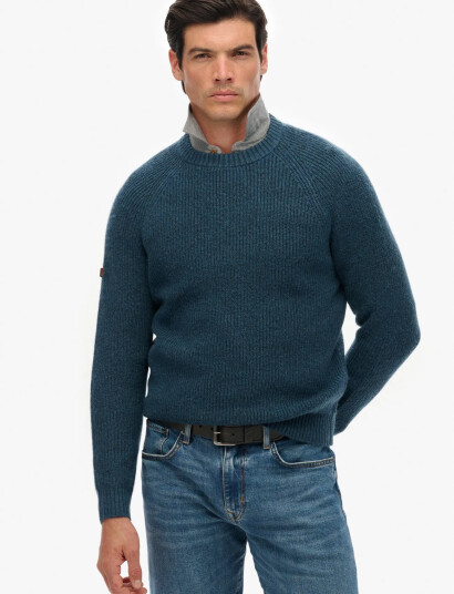 Superdry Chunky Raglan Jumper - Navy - XXL Superdry Chunky Raglan Jumper - Navy - XXL