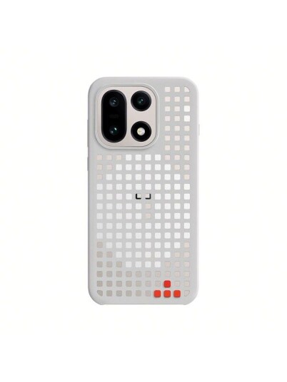 OnePlus 15 Magnetisk Deksel med Hullmønster - Grå OnePlus 15 Magnetisk Deksel med Hullmønster - Grå