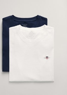 Teens 2-Pack T-skjorter med rund hals NAVY / WHITE 134/140