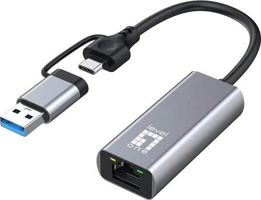 LevelOne network adapter USB C 3.2 Gen 1 / USB A 3.2 Gen 1 10M/100M/1G/2.5 Gigabit Ethernet USB 0423