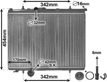 VAN WEZEL 40002210 Radiator motorkjøling