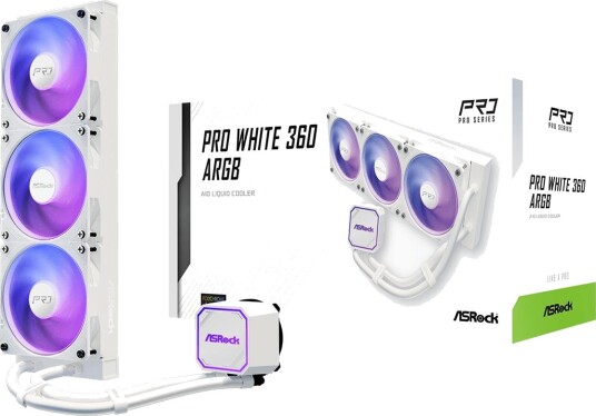 ASRock Pro White 360 ARGB Væskekjølesystem for Prosessor med 12cm Vifter ASRock Pro White 360 ARGB Væskekjølesystem for Prosessor med 12cm Vifter