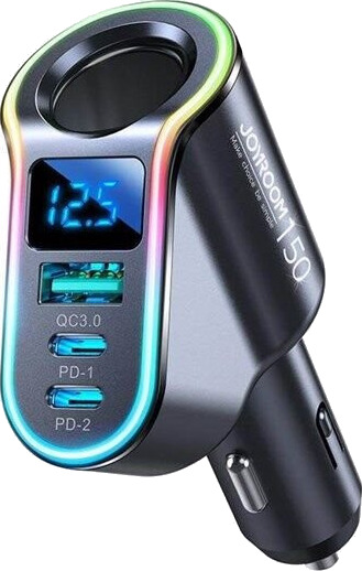 Joyroom 4-i-1 USB Billader QC3.0 og 2x USB-C PD 150W Svart Joyroom 4-i-1 USB Billader QC3.0 og 2x USB-C PD 150W Svart