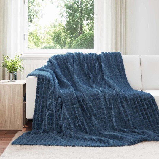 vidaXL Kastepledd 6 pcs Marineblå 270 x 240 cm Fleece