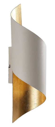 Lindby Metallvegglampe Vanni, tvunnet, hvit-gull