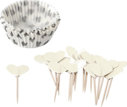 Diverse Muffinsformer H: 3 cm diam 5 cm 40 g off-white 24 sett/1 pk.