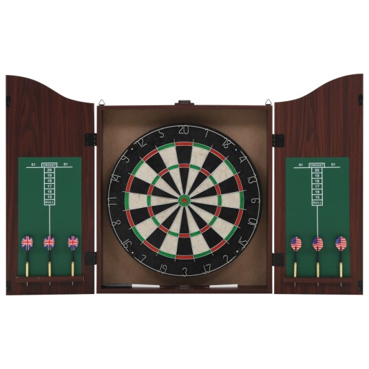 Profesjonell dartskive sisal med skap og 6 darts Profesjonell dartskive sisal med skap og 6 darts