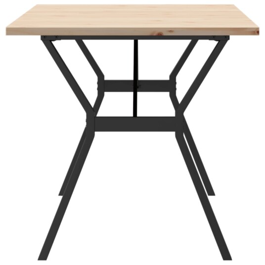 Spisebord Y-ramme 140x80x75,5 cm heltre furu og støpejern 3282786