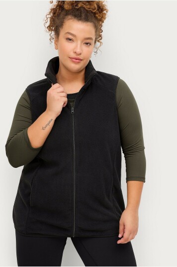 Zizzi Fleece vest aOdi S/L Vest Svart Zizzi Fleece vest aOdi S/L Vest Svart