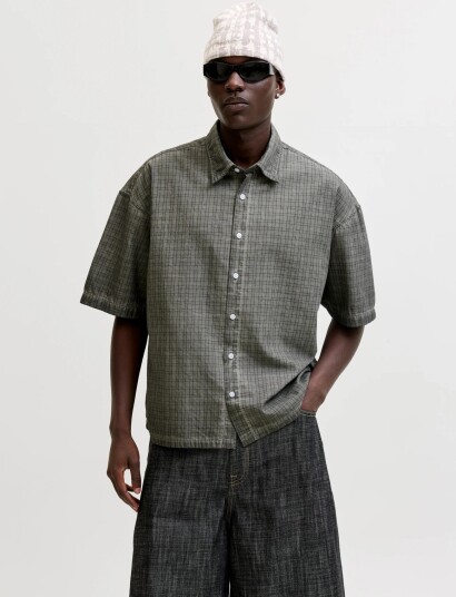 Jack & Jones Jcooverdyed Shirt Ss Styd Ss26 White M