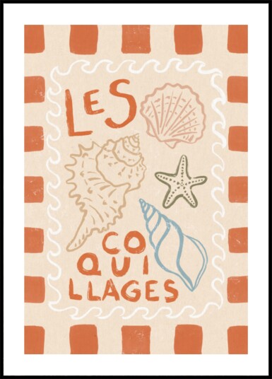 Rustic French Seashells Plakat / 100x150