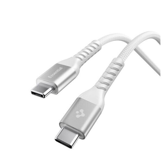 Spigen Essential USB-C 100W Fabrikkabel 1m Hvit Spigen Essential USB-C 100W Fabrikkabel 1m Hvit
