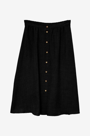Vero Moda   Skjørt vmMelaney HW Button Calf Wvn   Svart